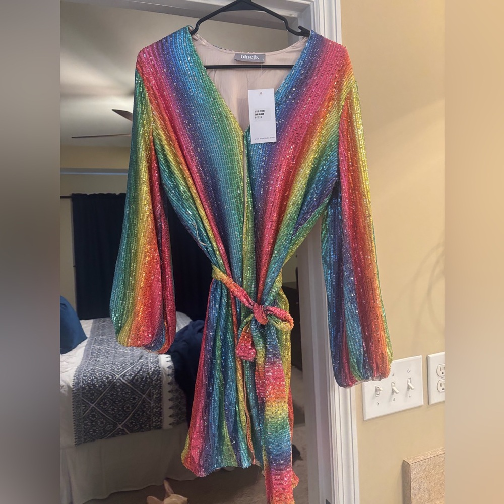 Colorful sequin dress, size S.